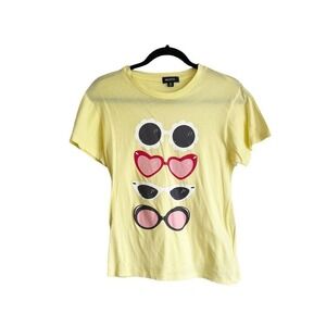 New Wildfox Women's Yellow Short Sleeve Sunnies Keke T-Shirt Size XS